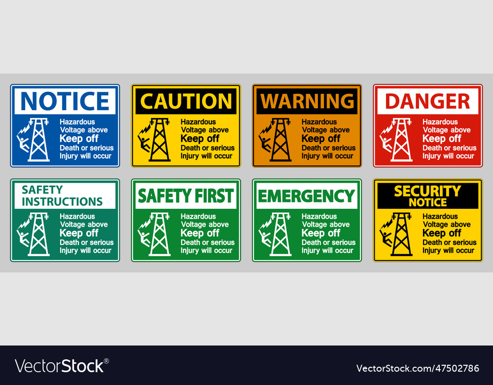 Hazardous voltage above keep out death or serious Vector Image