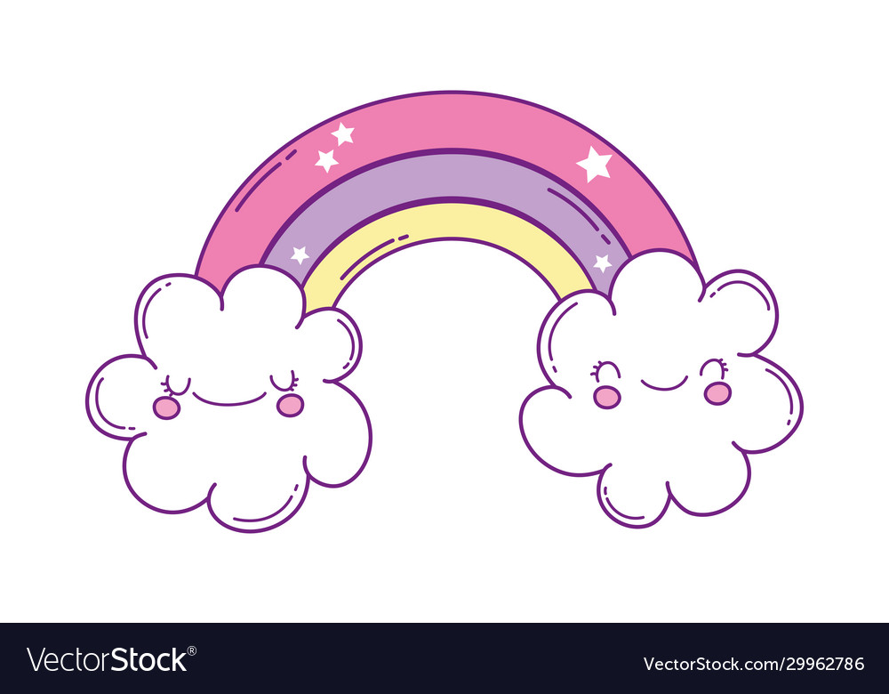 Kawaii rainbow cartoon design Royalty Free Vector Image