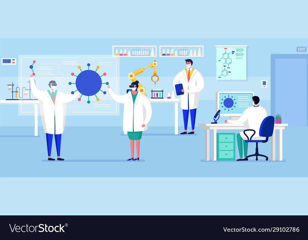 Laboratory coronavirus vaccine antiviral biology Vector Image