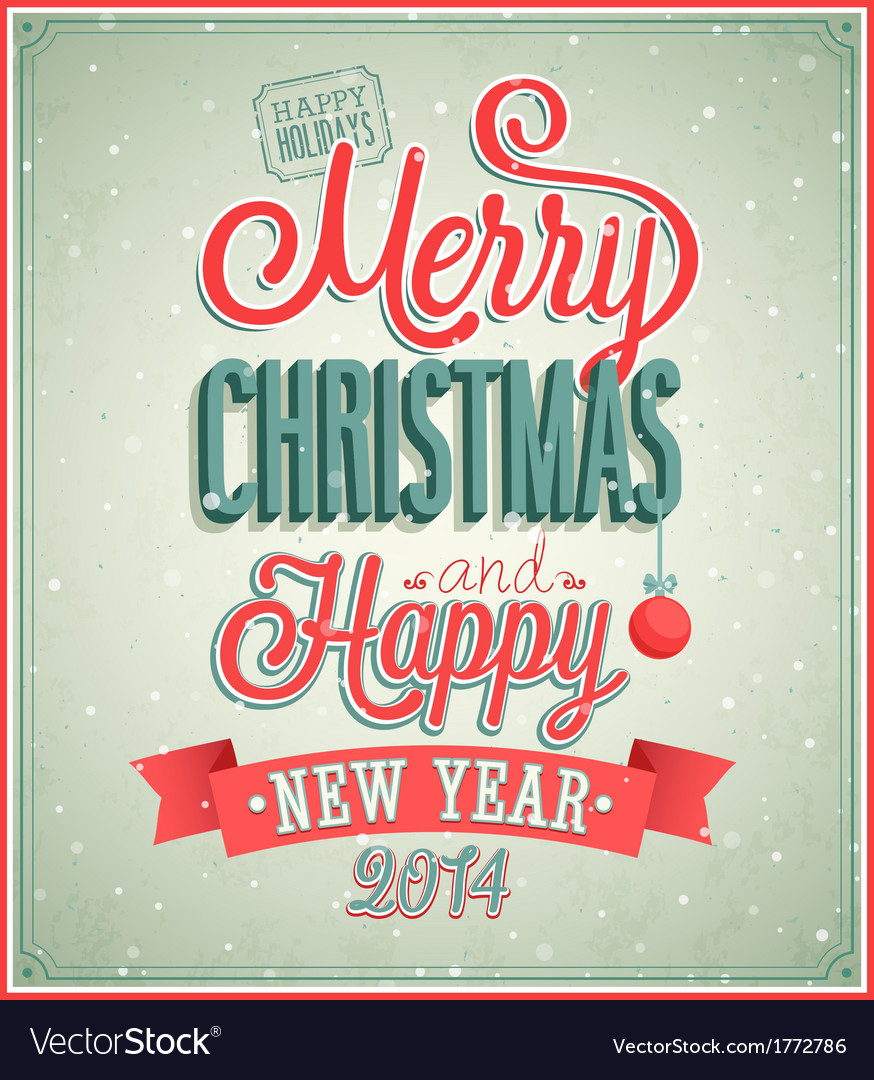 Merry christmas typographic design Royalty Free Vector Image