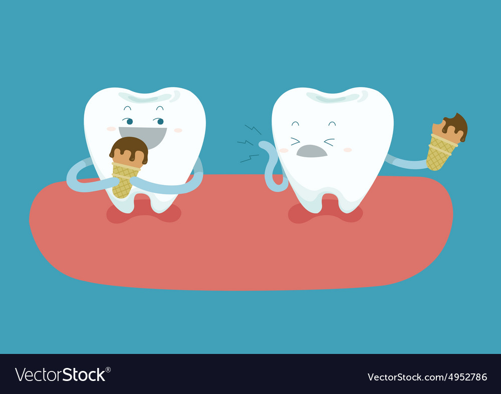 Teeth are eating icecream but tooth is so sensiti