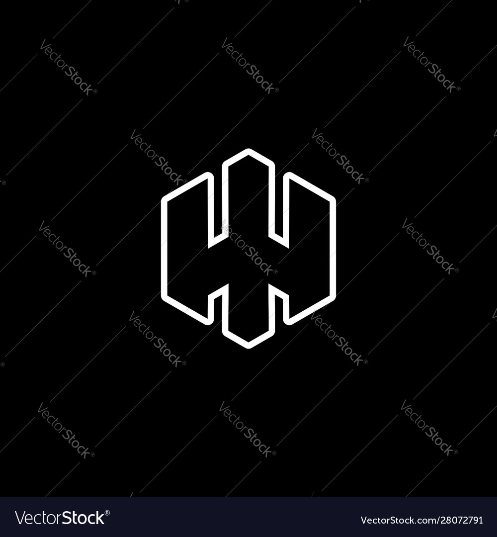 Initial letter h logo template with hexagonal