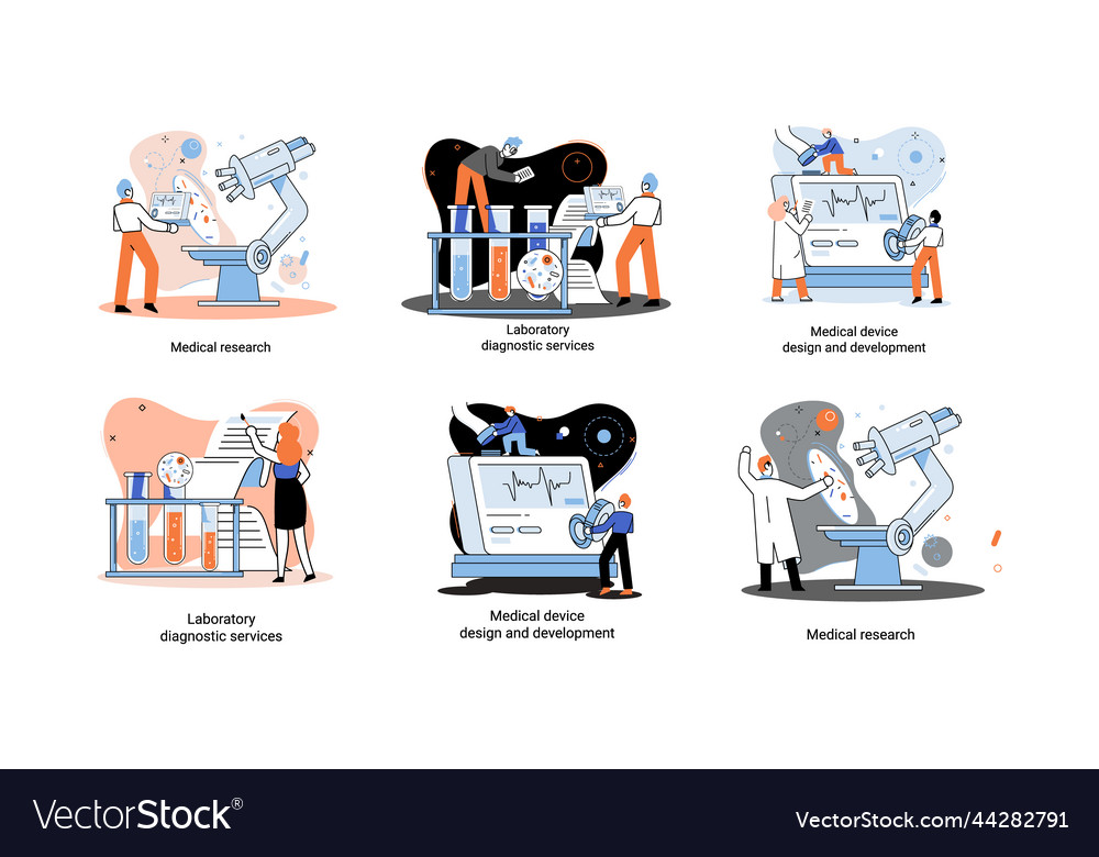 Medical research laboratory diagnostic services Vector Image