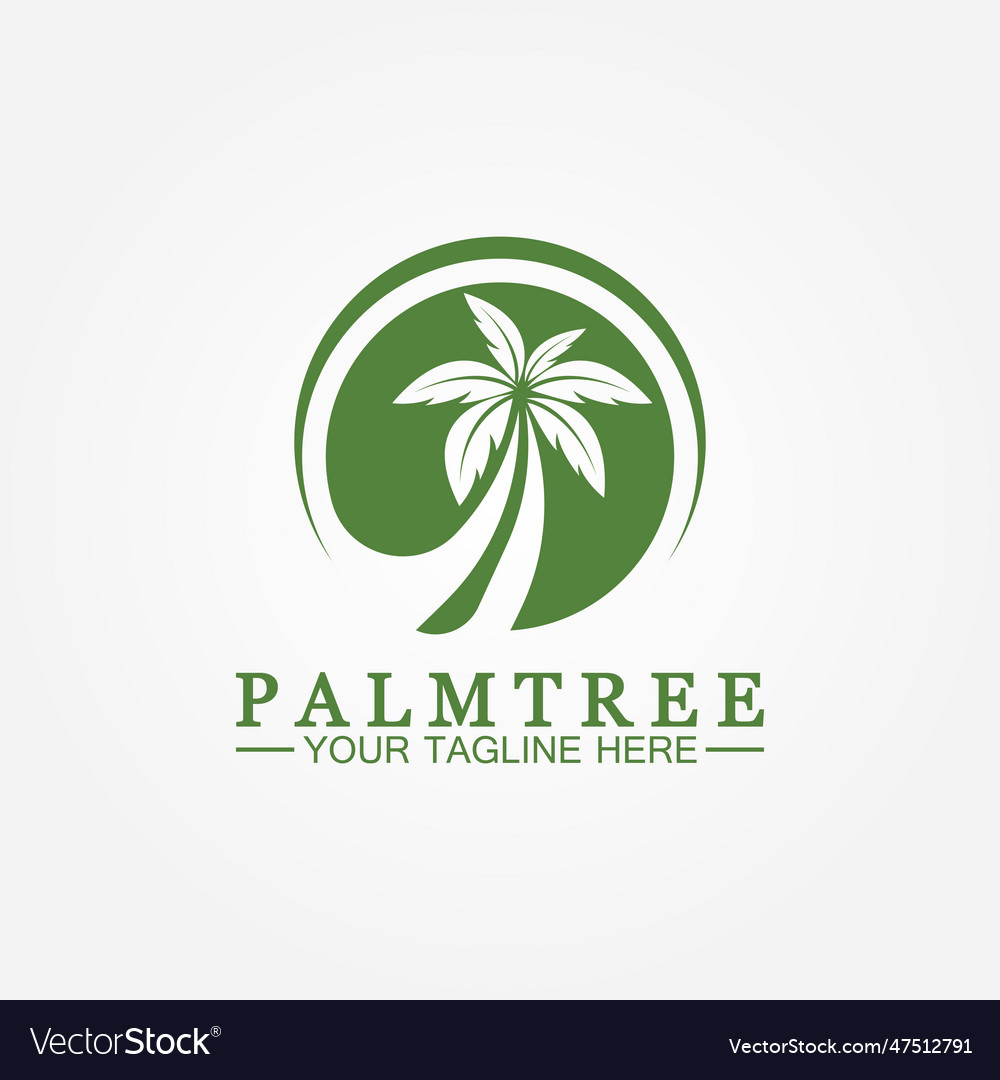 Palm tree summer logo template