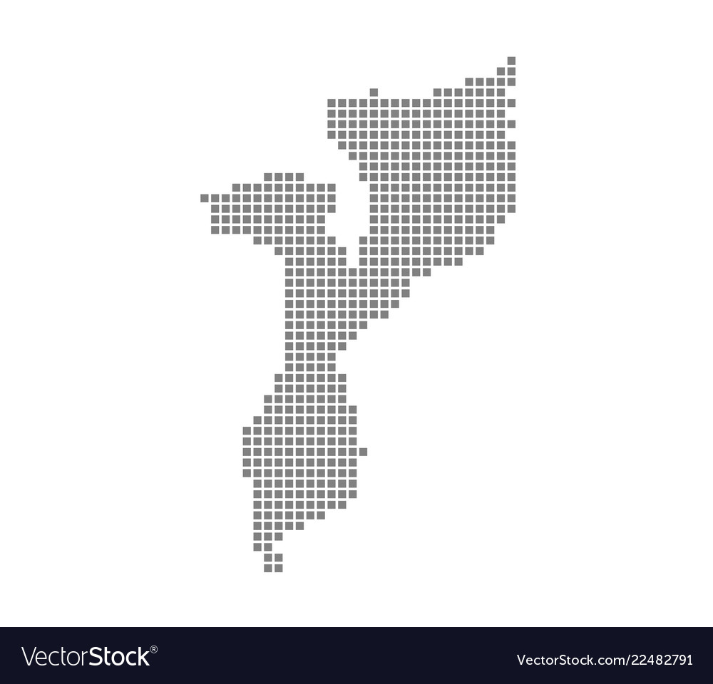 Pixel map of mozambique dotted Royalty Free Vector Image