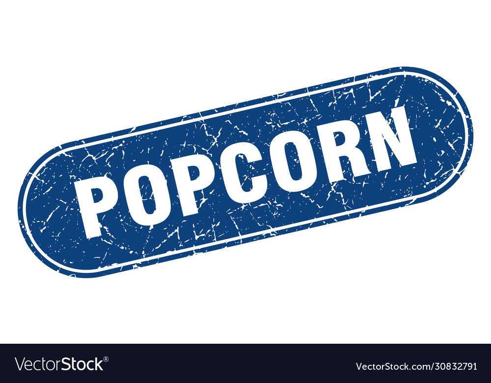 Popcorn sign grunge blue stamp label