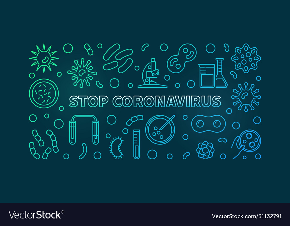 Stop coronavirus colorful banner virus Royalty Free Vector