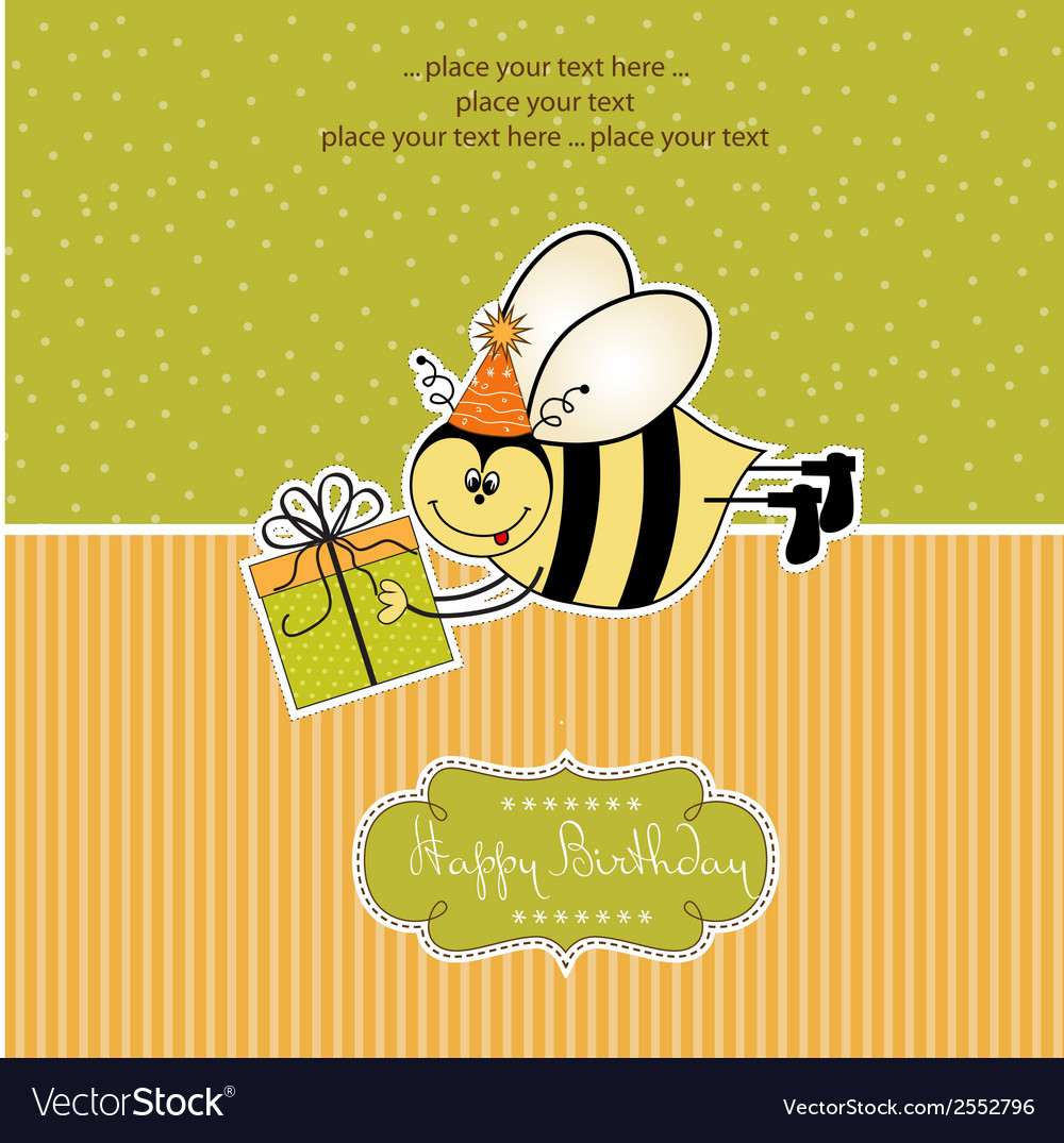 Birthday card with bee