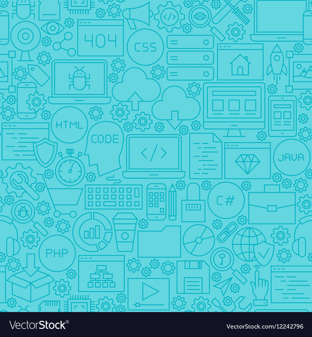 Blue coding line tile pattern Royalty Free Vector Image