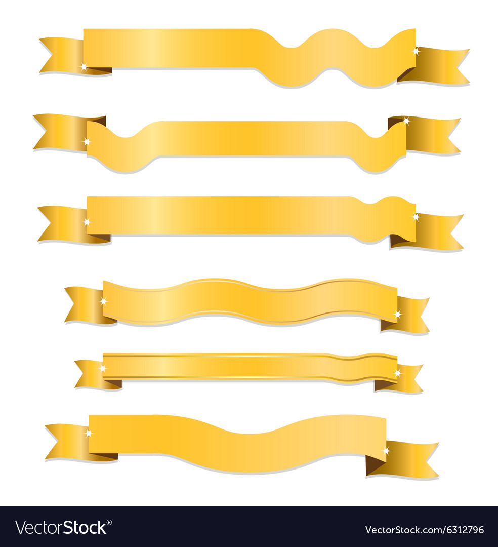 Gold ribbon Royalty Free Vector Image - VectorStock