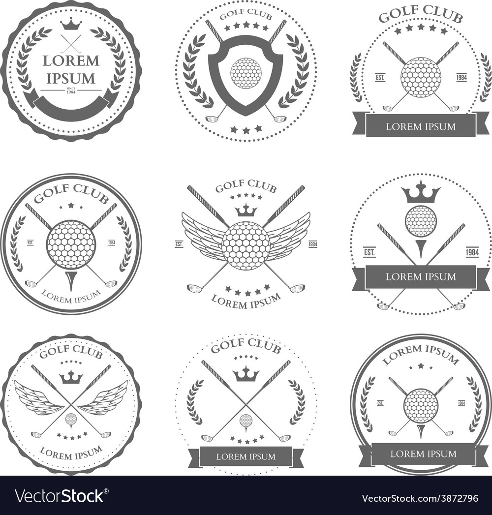 Golf labels and icons set Royalty Free Vector Image