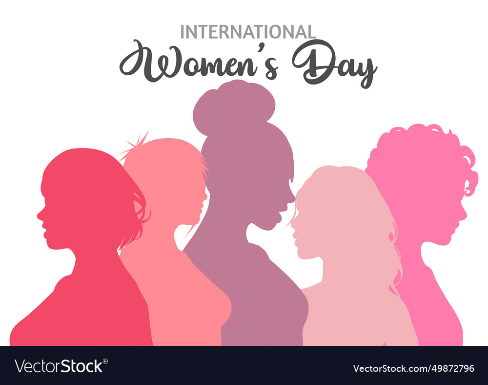 International womens day background with female Vector Image