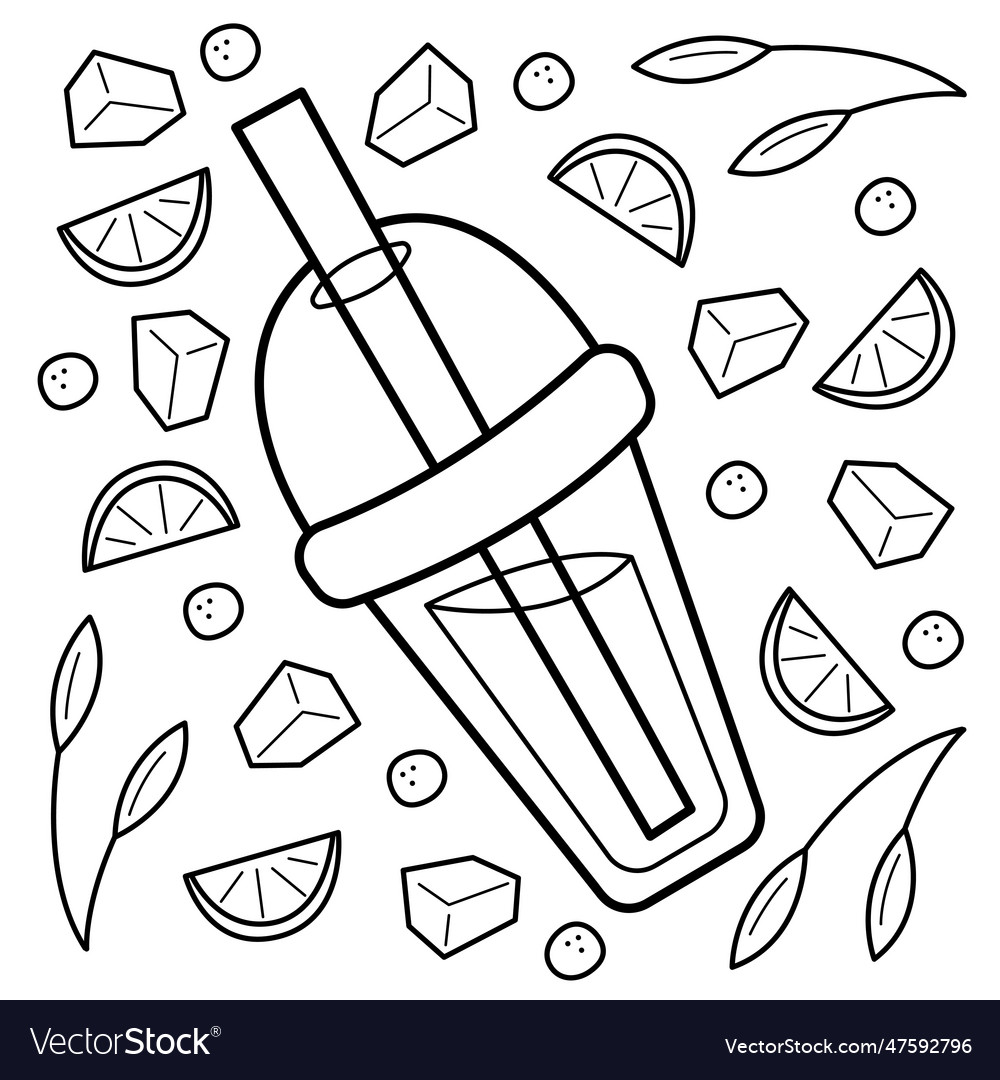 Plastic cup to go with straw and cold drink Vector Image