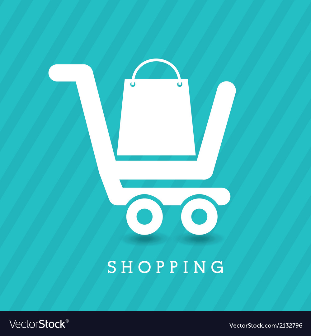 Shopping design over blue background Royalty Free Vector