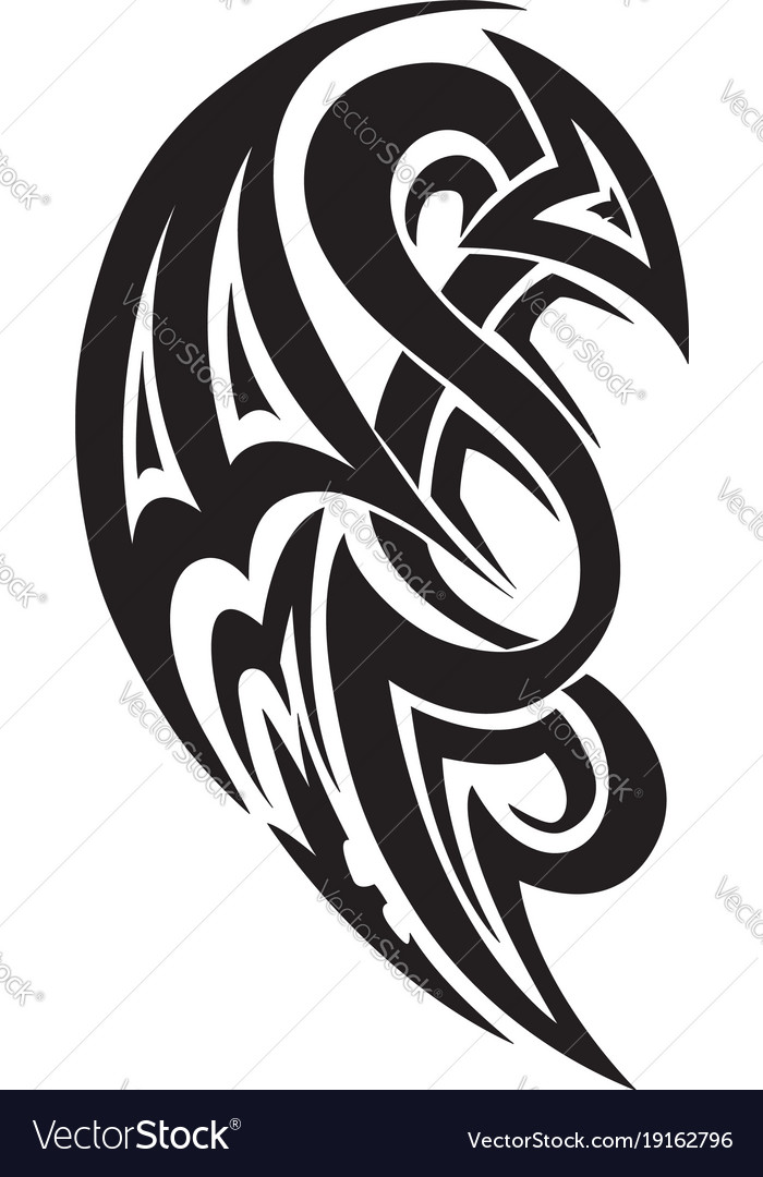 Tribal tattoo design vintage engraving Royalty Free Vector Tribal tattoo design vintage engraving Royalty Free Vector