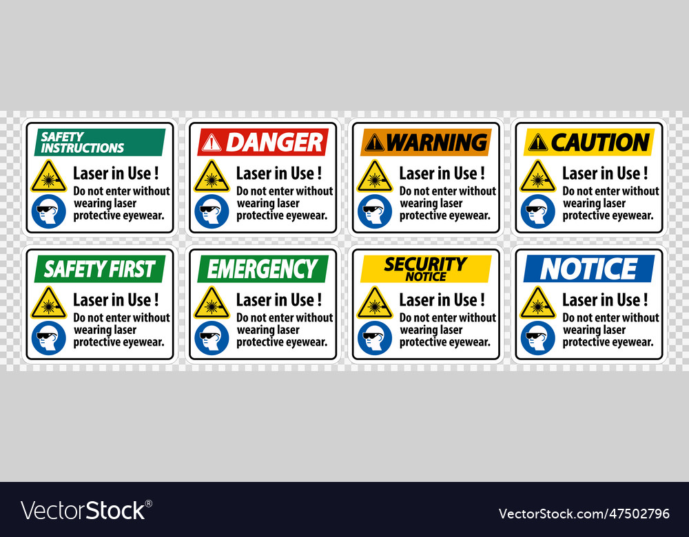 Warning ppe safety labellaser in use do not enter Vector Image