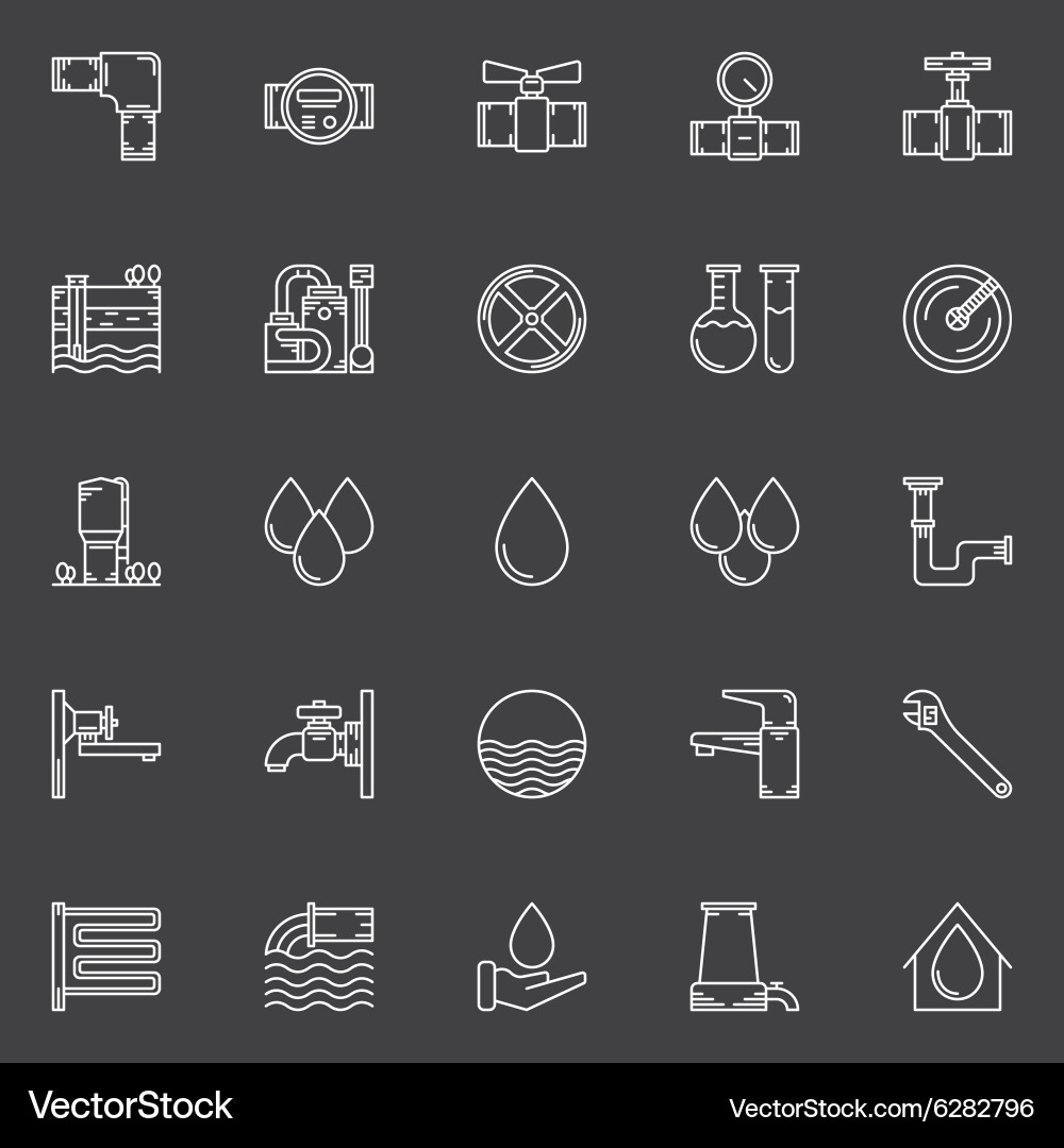 Water icons set Royalty Free Vector Image - VectorStock