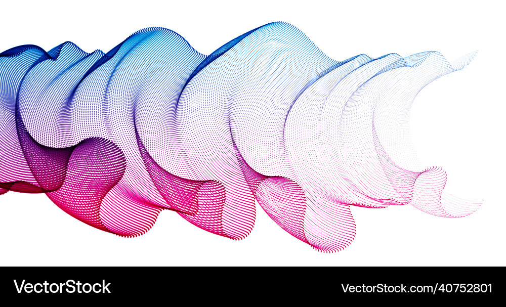 3d particles mesh array transparent tulle textile Vector Image