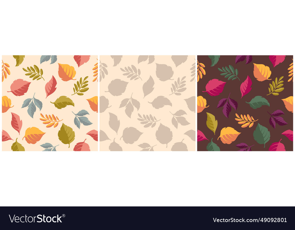 Autumn seamless pattern with leave Royalty Free Vector Image