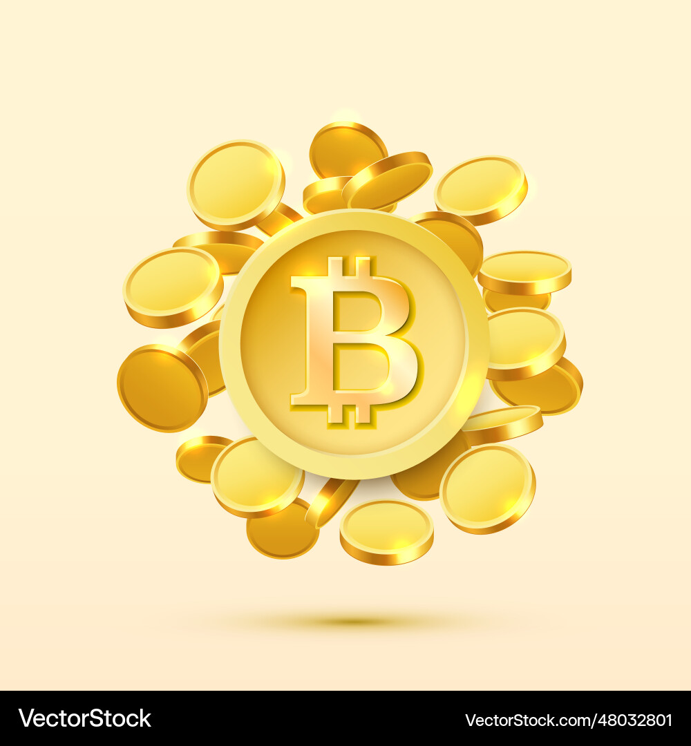 Bitcoin cash golden coin Royalty Free Vector Image