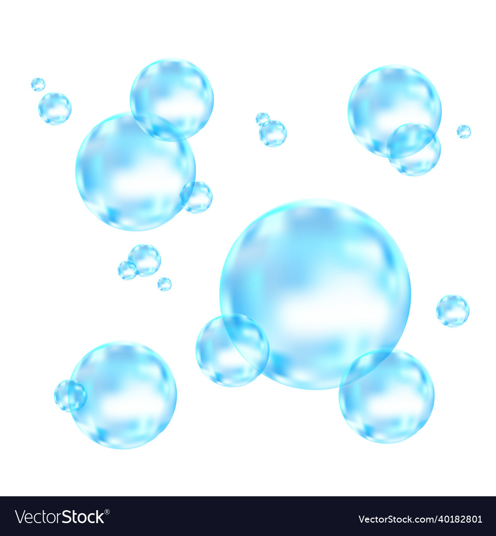 Colorful soap bubbles with rainbow reflection Vector Image