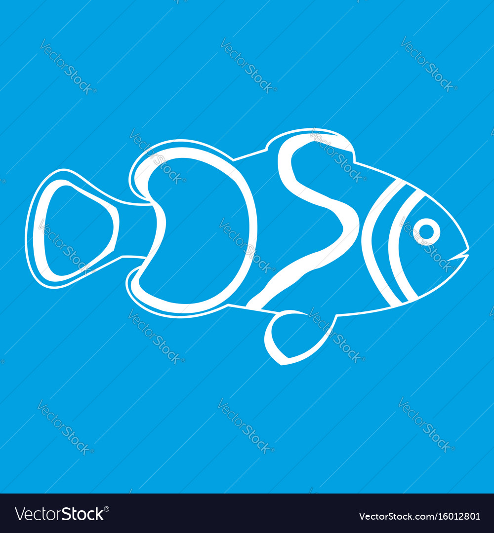 Fish icon white Royalty Free Vector Image - VectorStock