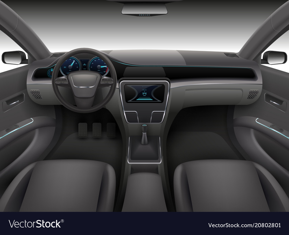 Modern car interior Royalty Free Vector Image - VectorStock