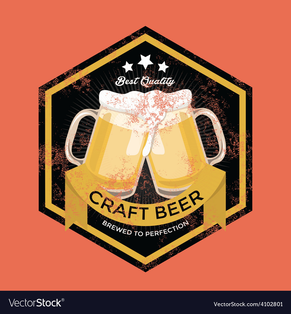 Retro craft beer sign Royalty Free Vector Image