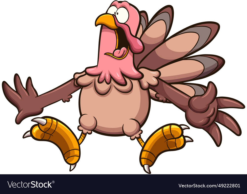 Scared turkey Royalty Free Vector Image - VectorStock