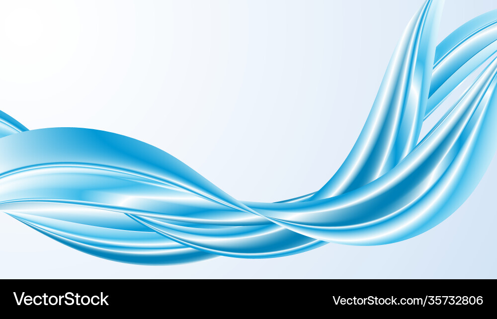 Blue abstract wave background flow wave Royalty Free Vector