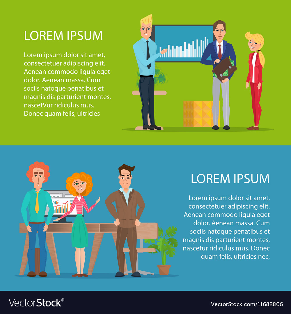 Business characters scene Teamwork in modern Vector Image