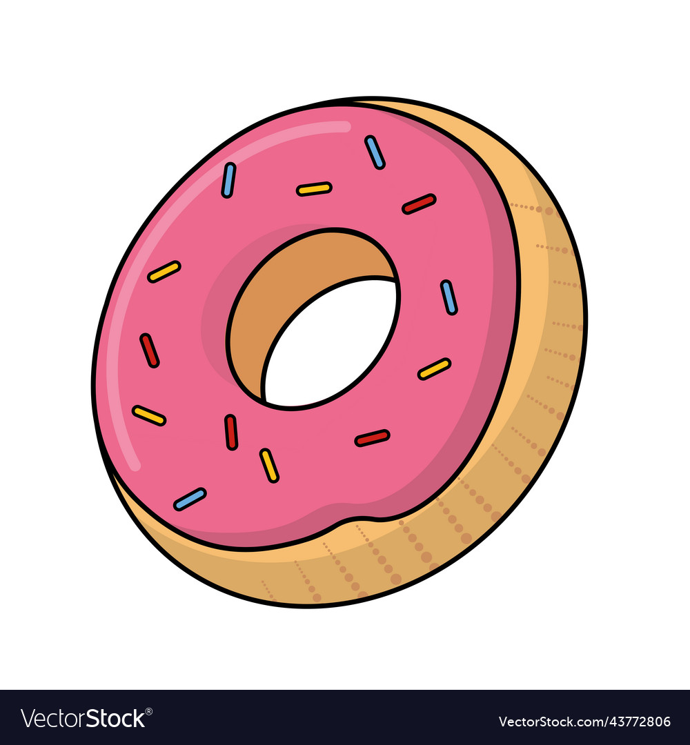 Isolated donut icon bakery product Royalty Free Vector Image