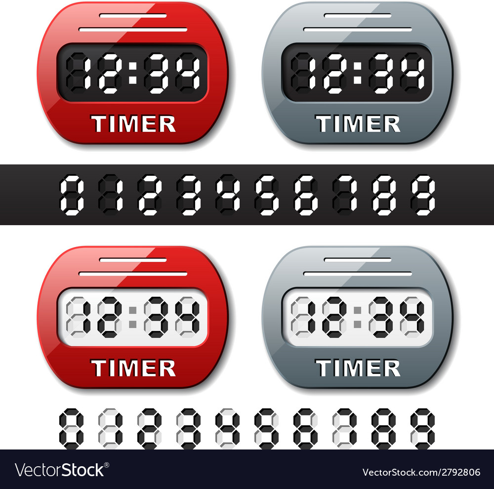 Mechanical counter countdown timer Royalty Free Vector