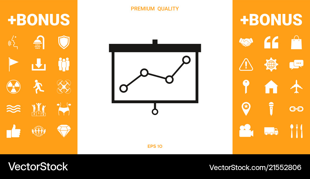 Projector screen with graph Royalty Free Vector Image