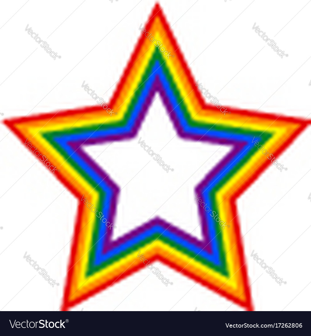 Rainbow Pride Flag Lgbt Movement In Star Shape Vector Image