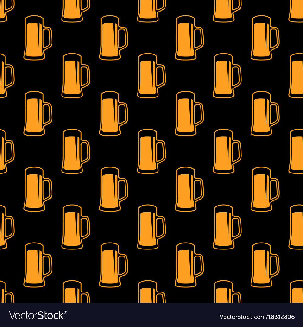 Seamless beer pattern Royalty Free Vector Image