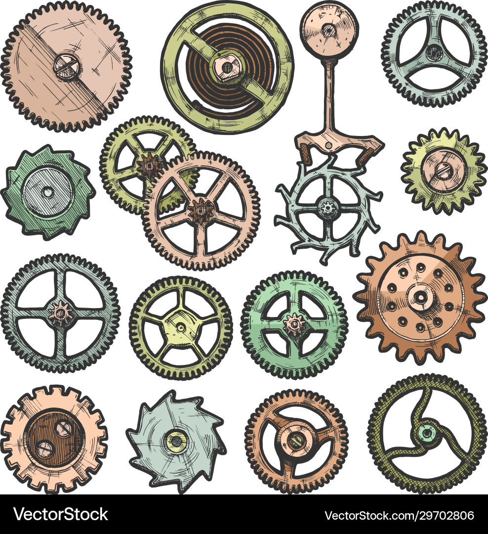 Set gear wheels Royalty Free Vector Image - VectorStock