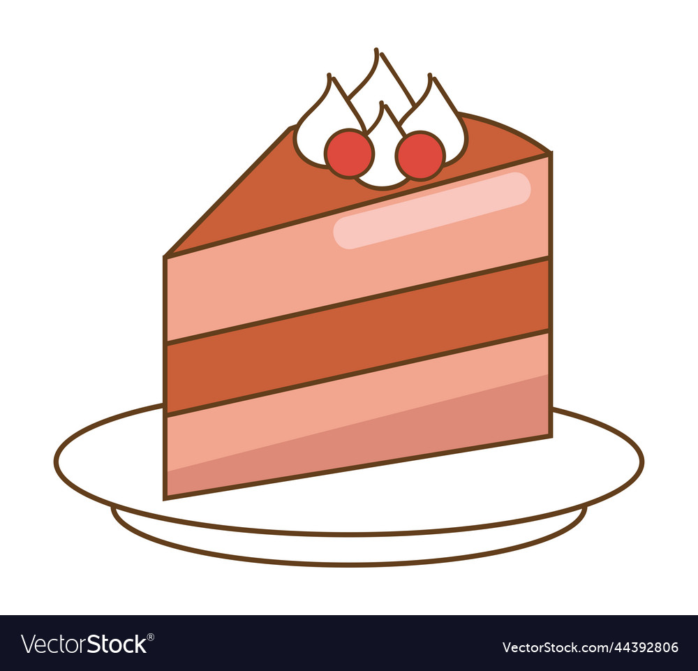 Sweet slice cake Royalty Free Vector Image - VectorStock