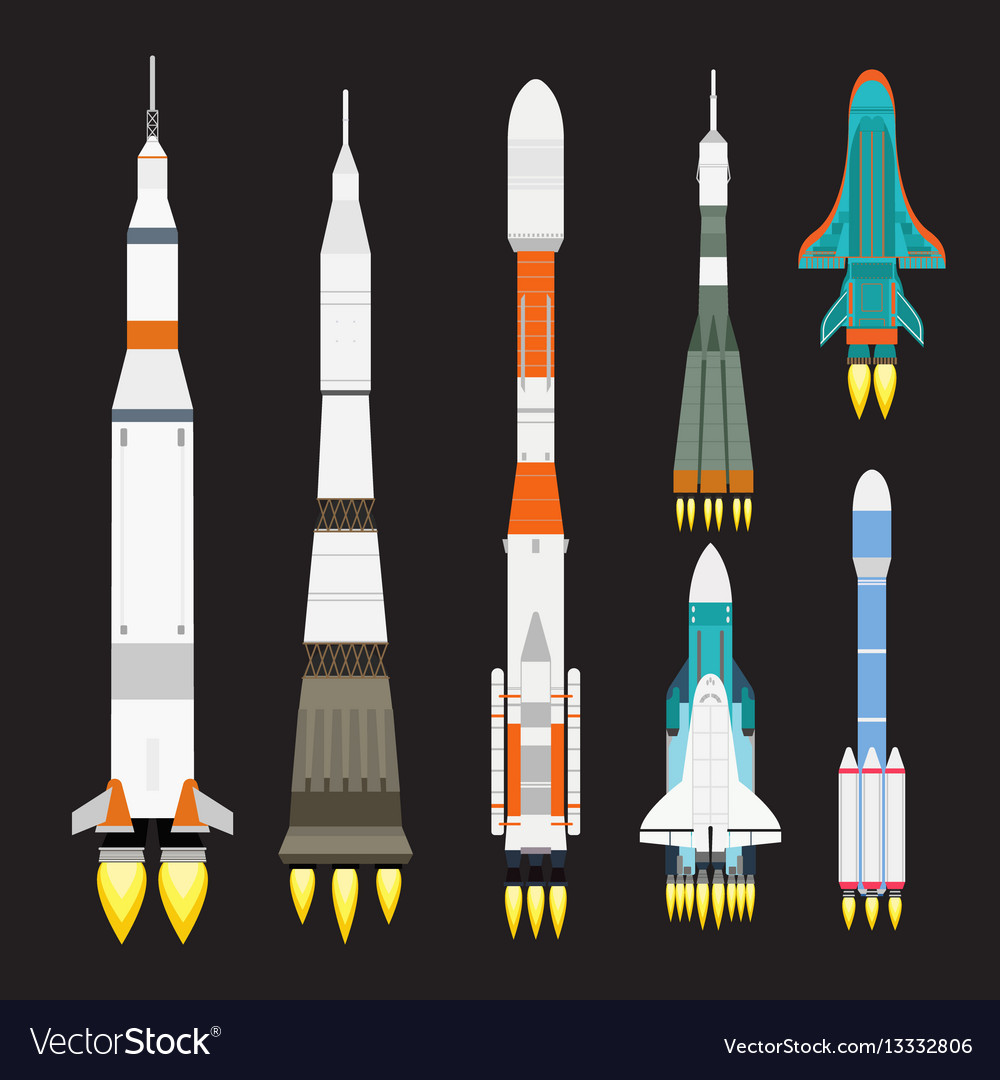 Technology ship rocket cartoon design Royalty Free Vector