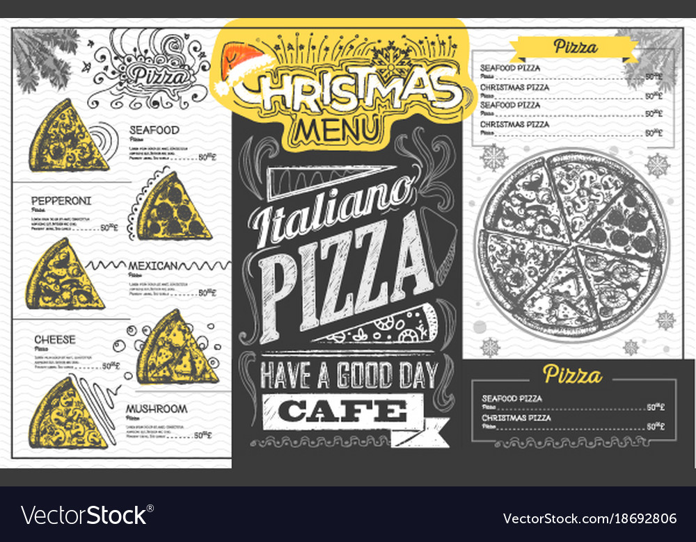 Vintage holiday christmas menu design restaurant Vector Image