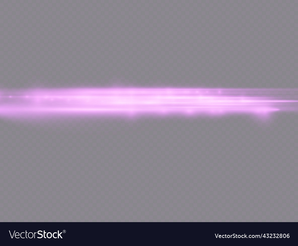 Violet light rays flash purple horizontal line Vector Image