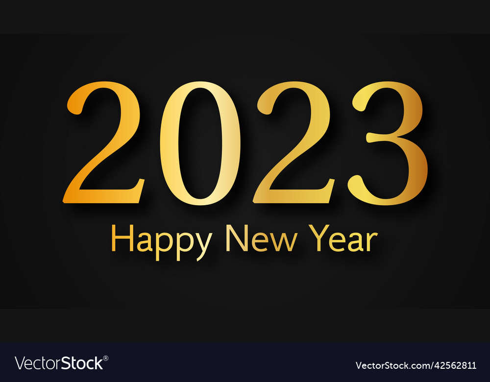 2023 happy new year gold background Royalty Free Vector