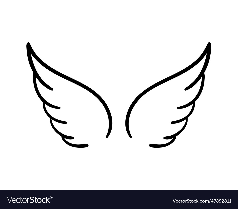 Angel wings in heaven hawk feather wing pattern Vector Image