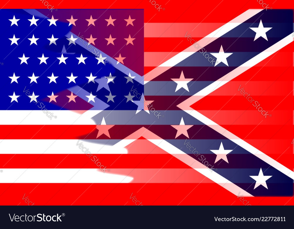 Civil war flag blend Royalty Free Vector Image