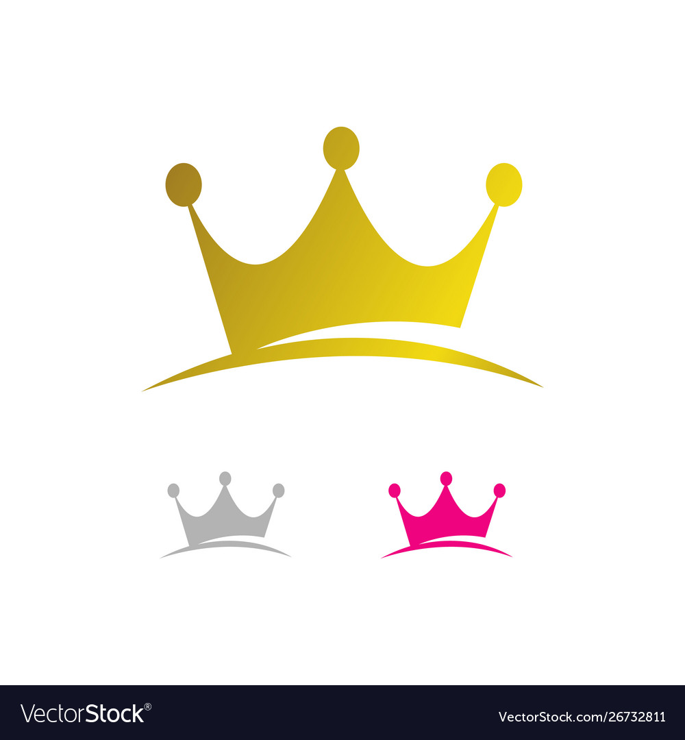 Gold luxury crown logo royal king queen abstract