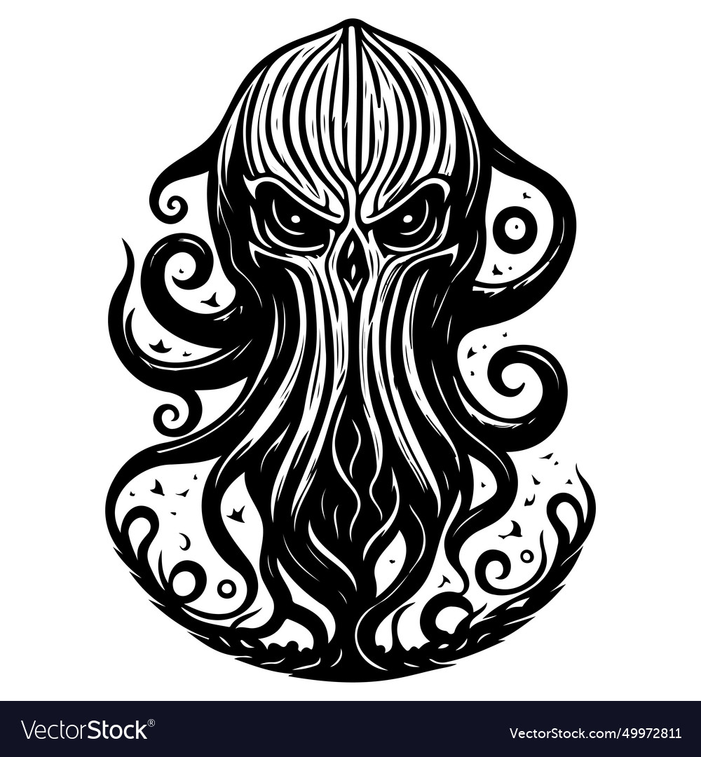 Halloween cthulhu horror scary sketch hand draw Vector Image