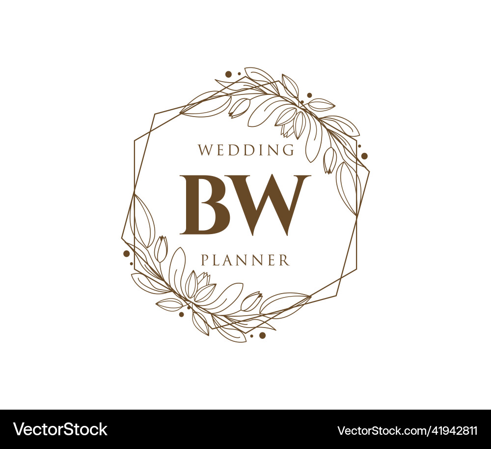 Initials letter wedding monogram logos Royalty Free Vector