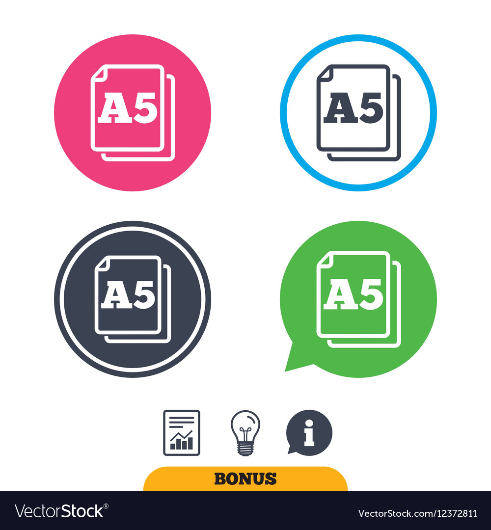 Paper size a5 standard icon document symbol