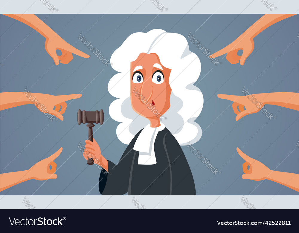 People blaming the judge for judicial error Vector Image
