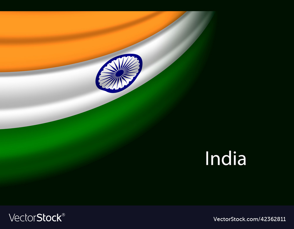 Wave flag of india on dark background banner Vector Image